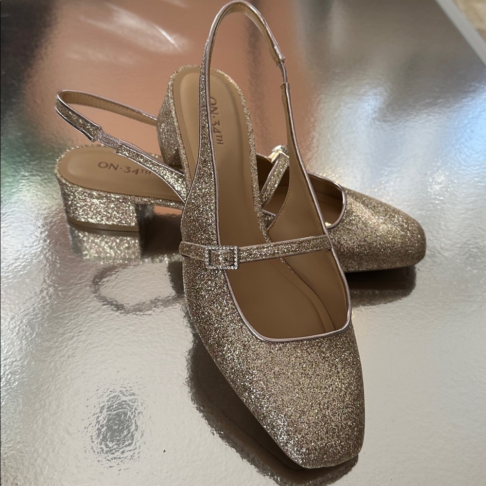 Glittery Slingback Heels